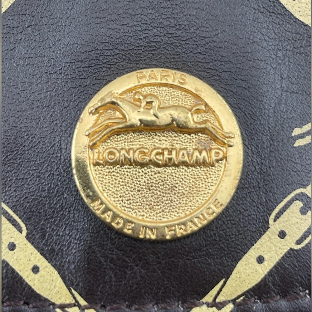 Vintage Longchamp Paris Monogram Clutch | Made in France | Rare Equestrian - Picture 3 of 11